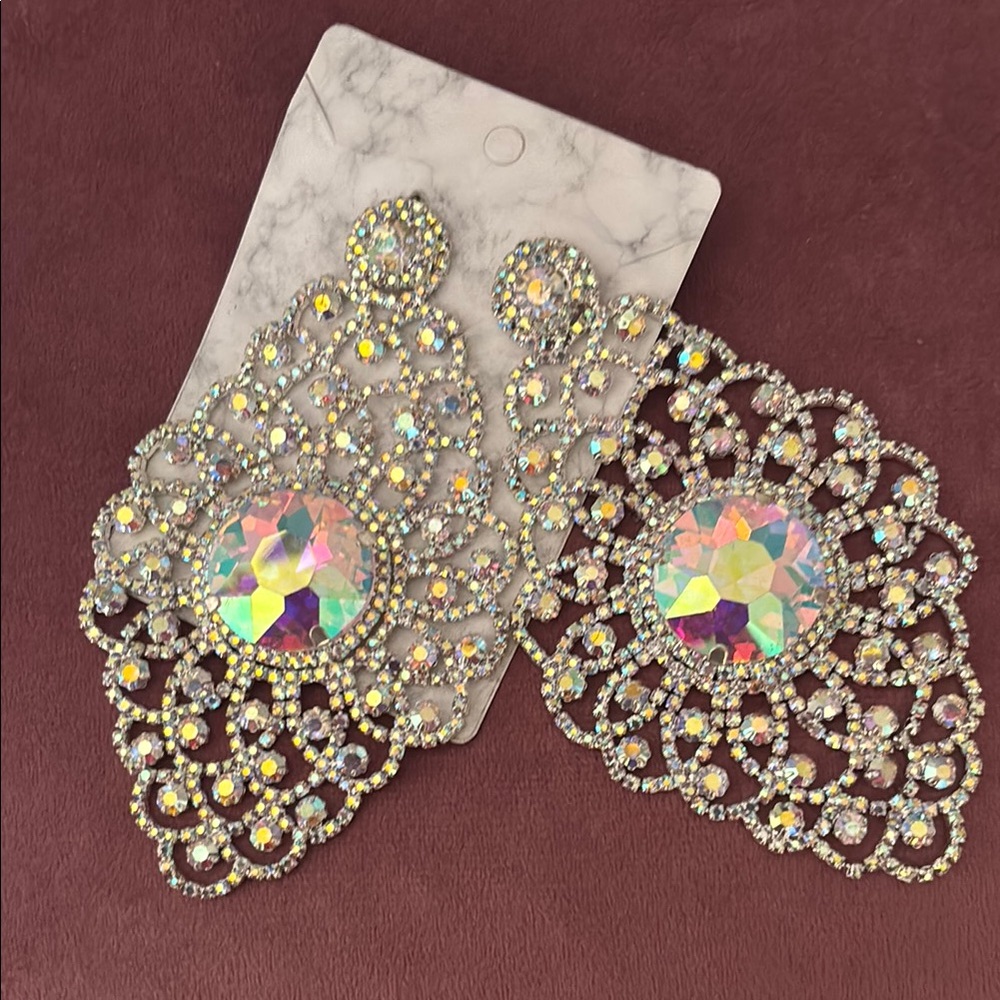 Elegant Silver and Gold Statement Earrings